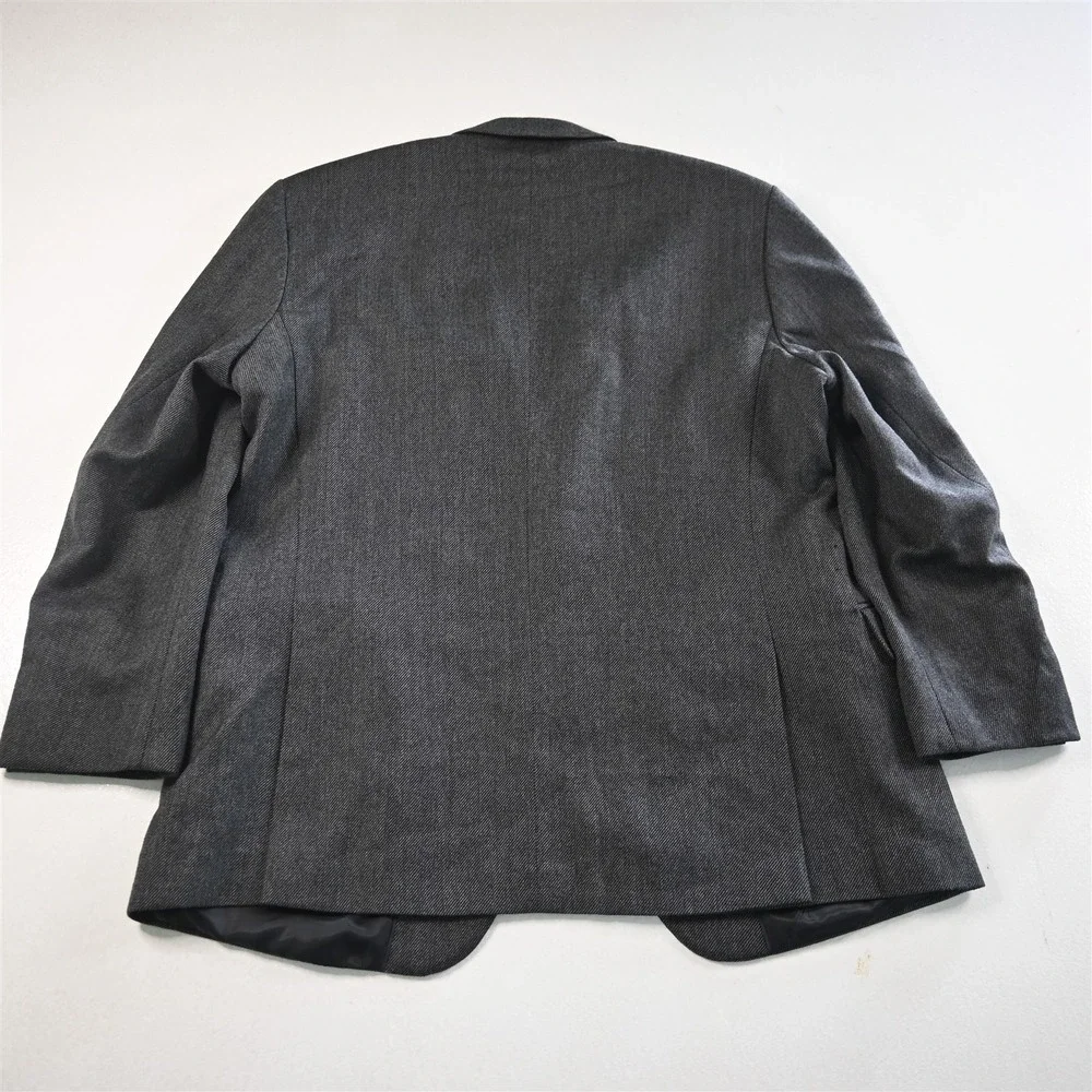 Stafford 46R‎ Gray Merino Wool Classic Mens Blazer Suit Jacket Sport Coat